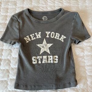 SOCIAL CULTURE “New York Stars” Ribbed Tee – XS